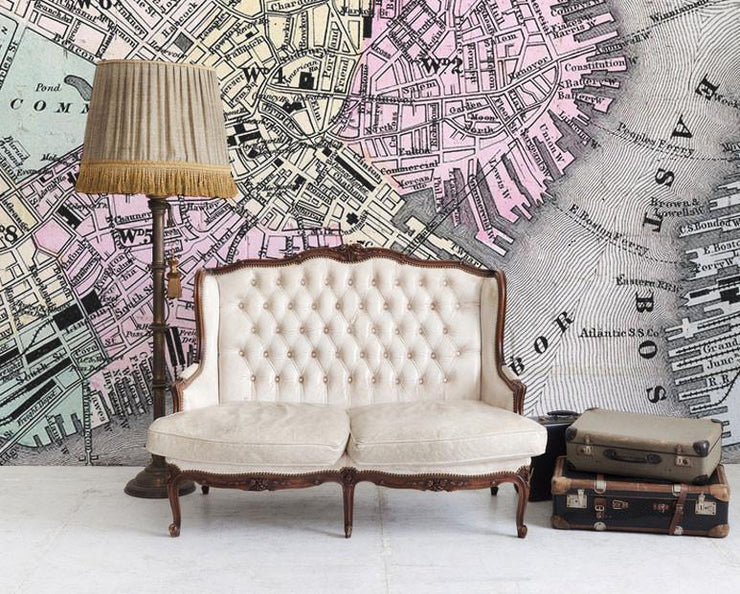 1870 Boston Map Wall Mural-Maps-Eazywallz