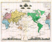 1875 Map of the World Wall Mural-Maps-Eazywallz