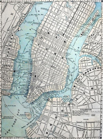 1889 New York City Map Wall Mural-Maps,Featured Category-Eazywallz