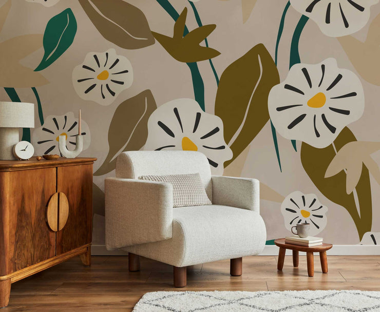 Abstract Floral Garden Wall Mural