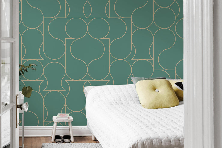 Green Crystal Wallpaper Mural