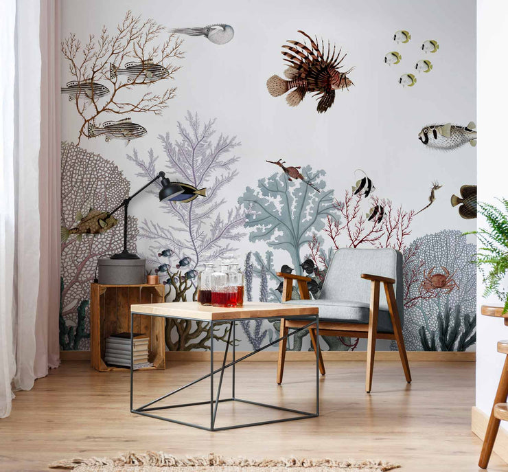 White Roaring Reef Wall Mural