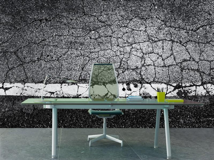 Asphalt Texture with line Wall Mural-Urban,Textures-Eazywallz