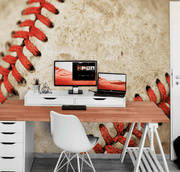 Baseball stitch Wall Mural-Macro,Sports-Eazywallz