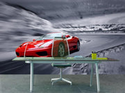 Beautiful red sportscar Wall Mural-Transportation-Eazywallz