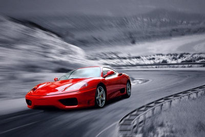 Beautiful red sportscar Wall Mural-Transportation-Eazywallz