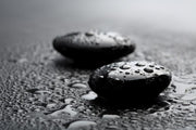 Black shiny zen stones Wall Mural-Black & White,Zen-Eazywallz