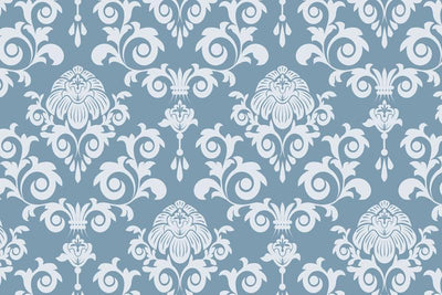 Blue damask Wall Mural-Patterns-Eazywallz