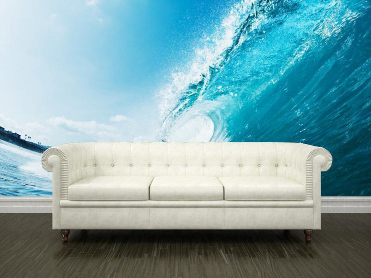 Blue ocean wave Wall Mural-Landscapes & Nature,Sports-Eazywallz