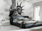 Detail of the Statue of Liberty Wall Mural-Black & White,Buildings & Landmarks,Featured Category-Eazywallz