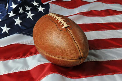 Football against an american flag Wall Mural-Sports-Eazywallz