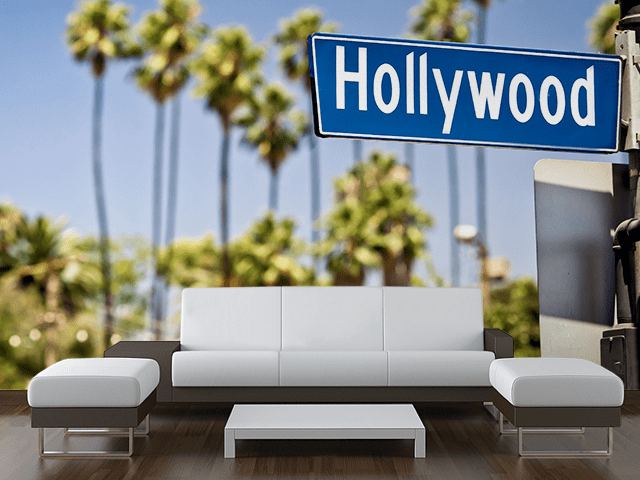 Hollywood Street Sign Wall Mural-Urban-Eazywallz