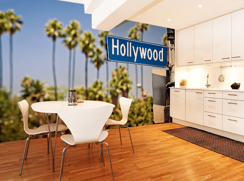 Hollywood Street Sign Wall Mural-Urban-Eazywallz