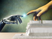 Human hand touching an android hand Wall Mural-Sci-Fi & Fantasy-Eazywallz