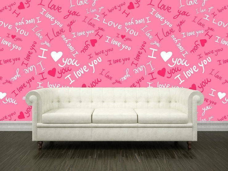 "I love you" Wall Mural-Patterns,Words,Featured Category of the Month-Eazywallz