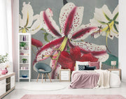 Japanese Flowers Mural Wallpaper-Patterns-Eazywallz