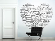 Lovely heart Wall Mural-Words,Featured Category of the Month-Eazywallz