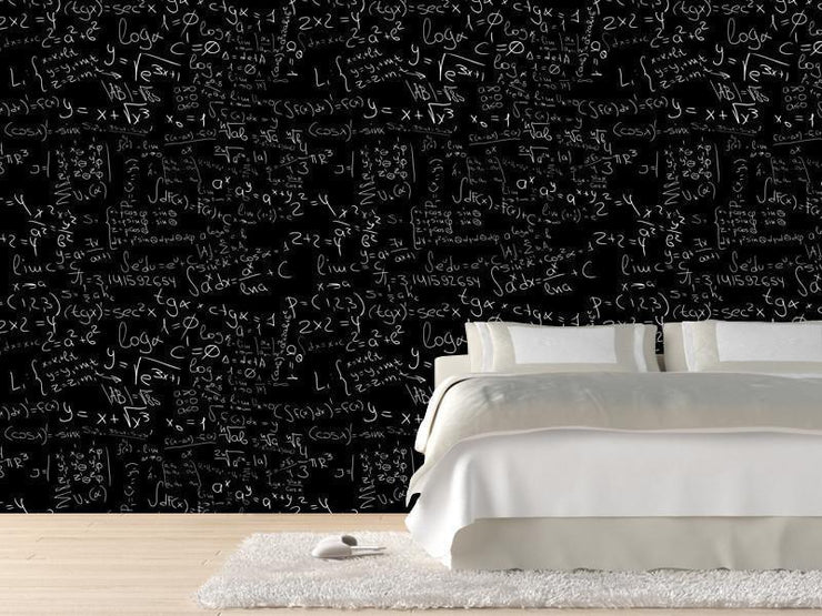 Math formulas in white Wall Mural-Patterns-Eazywallz