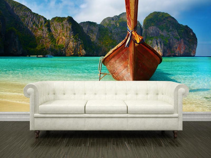 Maya Bay, Thailand Wall Mural-Transportation,Tropical & Beach-Eazywallz