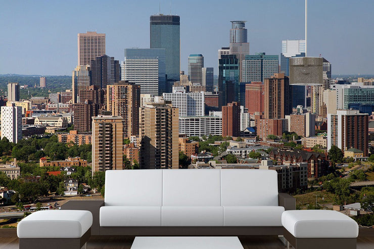 Minneapolis Skyline Wall Mural-Cityscapes-Eazywallz