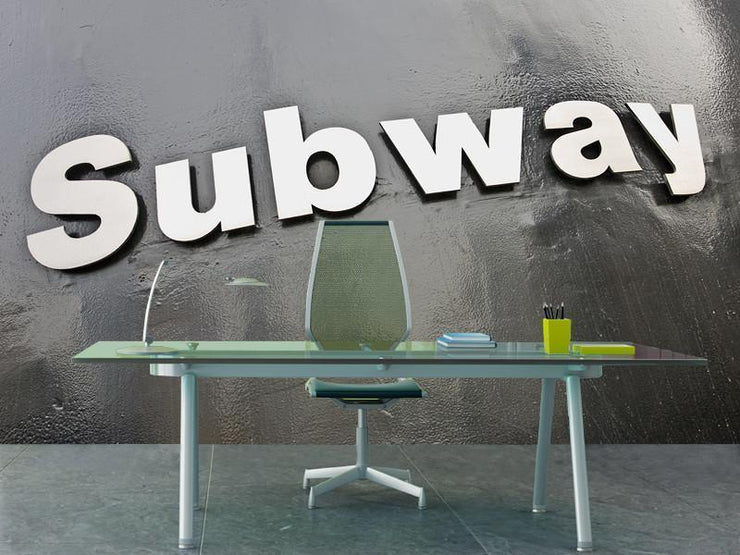 Monochromatic subway sign Wall Mural-Black & White,Transportation,Urban,Words-Eazywallz