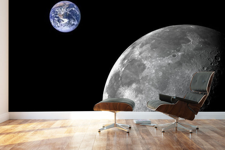 Moon and Earth Wall Mural