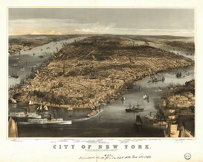 New York 1856 Wall Mural-Maps-Eazywallz