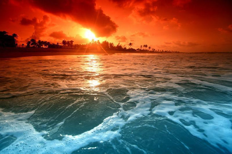 Ocean at dusk Wall Mural-Landscapes & Nature,Tropical & Beach-Eazywallz