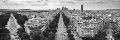 Panoramic View of La Grande Armee Avenue in Paris Wall Mural-Black & White,Buildings & Landmarks,Cityscapes,Panoramic,Staff Favourite Murals-Eazywallz