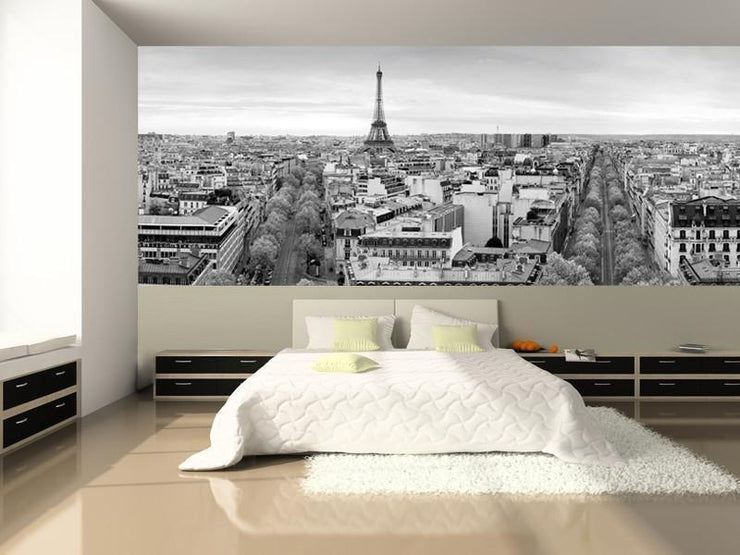 Panoramic View of Paris Wall Mural-Black & White,Buildings & Landmarks,Cityscapes,Panoramic,Staff Favourite Murals-Eazywallz