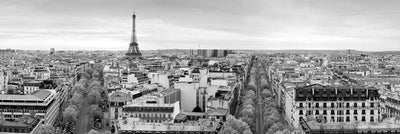 Panoramic View of Paris Wall Mural-Black & White,Buildings & Landmarks,Cityscapes,Panoramic,Staff Favourite Murals-Eazywallz