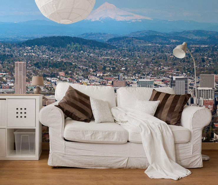 Portland Skyline Wall Mural-Cityscapes-Eazywallz