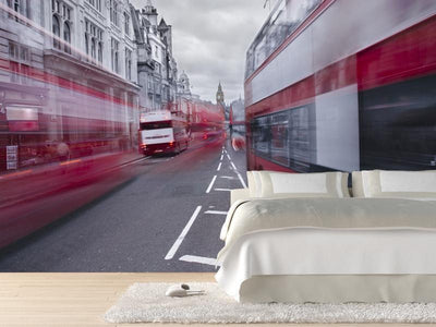 Red buses and Big Ben, England Wall Mural-Buildings & Landmarks,Urban-Eazywallz