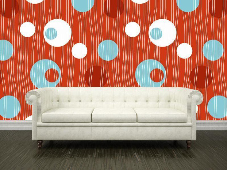 Retro circles pattern Wall Mural-Patterns-Eazywallz