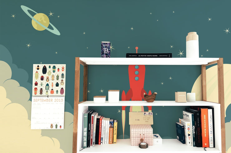 Retro Rocket Spaceship Wall Mural-Kids' Stuff-Eazywallz