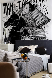 Samurai Graffiti Art Wall Mural-Urban-Eazywallz