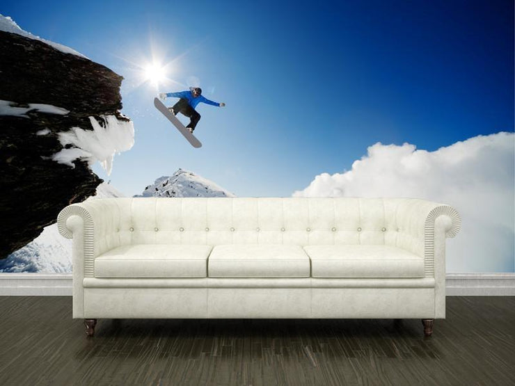 Snowboarder in the air Wall Mural-Sports-Eazywallz