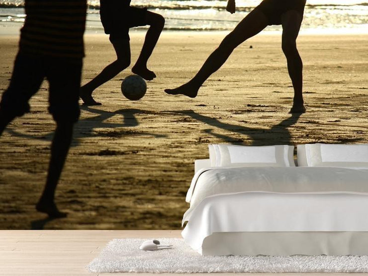 Soccer game on the beach Wall Mural-Sports-Eazywallz