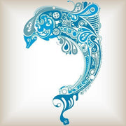 Tribal Dolphin Wall Mural-Animals & Wildlife,Modern Graphics-Eazywallz