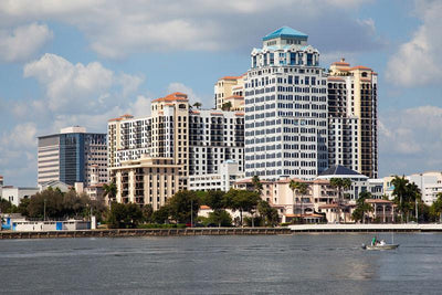 West Palm Beach Skyline Wall Mural-Cityscapes-Eazywallz