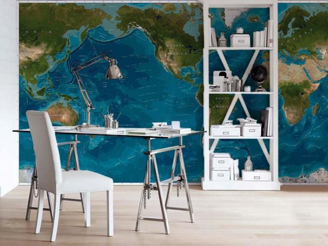 World Map Wall Mural-Maps-Eazywallz